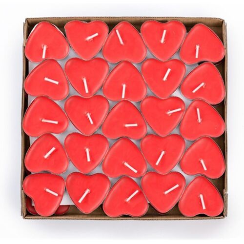 KALANKA-Bougies Forme de Coeur d'amour, pour Fête Anniversaire, Lot de 50