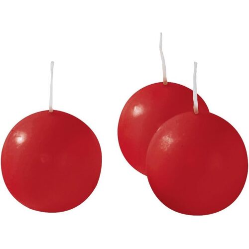 KALANKA-Cereria di Giorgio Risthò Lot de 20 Bougies sphériques flottantes, en Cire, Rouges, 3 x 3 x 3 cm
