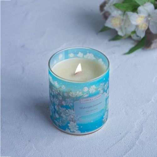 Bougie Décorative En Jarre Parfumée Au Jasmin De Minuit - 280G -50H De Parfum