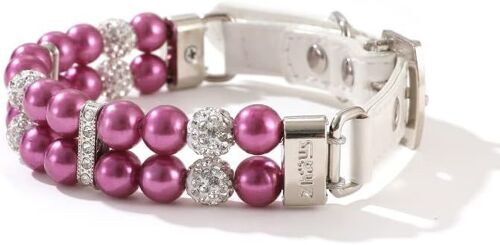 Collier Pour Chien Avec Strass - En Cuir Et Perles Pour Chihuahua, Animal Domestique - Décoration De Noël Pour Chiots Et Chats (L 1,5 X 37)