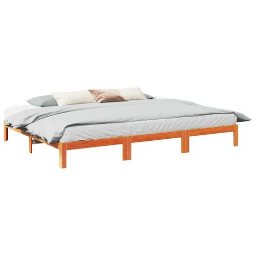 VidaXL Cadre de lit familial sans matelas marron ciré 240x200 cm