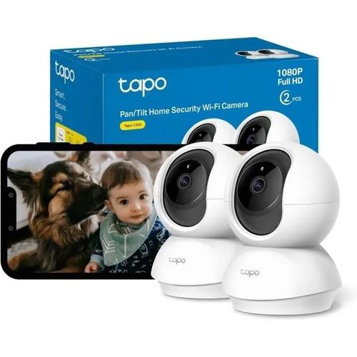 Tapo Caméra Surveillance WiFi intérieure 1080P C200 2 pack