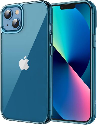 ELVORIX-Coque pour iPhone 13 Mini 5,4 Pouces, Anti-Jaunissement étui de Protection Transparente Antichoc, Housse Anti-Rayures (Bleu Marine)