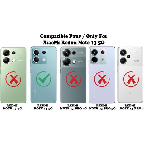 Coque Pour Xiaomi Redmi Note 13 5g (Pas Pour Note 13 4g), Housse Etui Protection En Silicone Souple,Cover Antichoc Avec Protege De Camera,Compatible Avec Tpu (Violet, Redmi Note 13 5g)