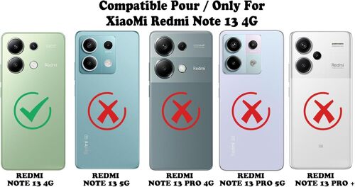 Coque pour Xiaomi Redmi Note 13 4G (Pas pour Note 13 5G), Housse Etui Protection en Silicone Souple,Cover Antichoc avec Protege de Camera,Compatible avec TPU (Marron, Redmi Note 13 4G)