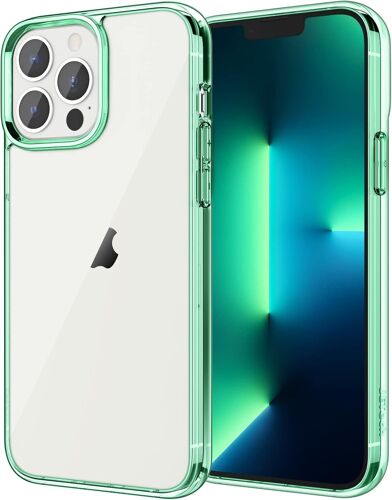 Coque Pour Iphone 13 Pro 6,1 Pouces, Anti-Jaunissement Étui De Protection Transparente Antichoc, Housse Anti-Rayures (Vert Nuit)