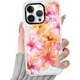 Transparente Coque Pour Iphone 11 Pro Max, Aesthetic Hibiscus Fleur Été Flower Rosa Motif Étui Mignon Design Housse Pour Filles, Silicone Cover Bumper Case Pour Iphone 11 Pro Max 6,5"",Coloré