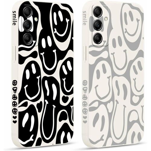 LORANKA-2 Pièces Coque pour Samsung Galaxy A25 5G 6,5"", Etui avec Visage Souriant Joyeux Mignon Amusante Peint Dessin Latéral Mignon Case Silicone Housse Téléphone Antichoc en Fille Cover