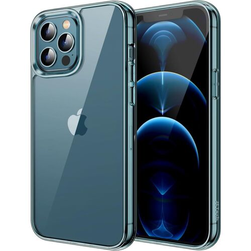 Case for iPhone 12 Pro Max 6.7 inches, Anti-Yellowing Transparent Shockproof Protective Case Cover Anti-Scratch (Pacific Blue)