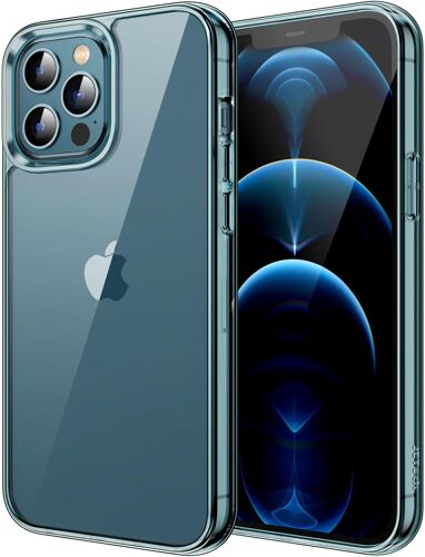 Case for iPhone 12 Pro Max 6.7 inches, Anti-Yellowing Transparent Shockproof Protective Case Cover Anti-Scratch (Pacific Blue)