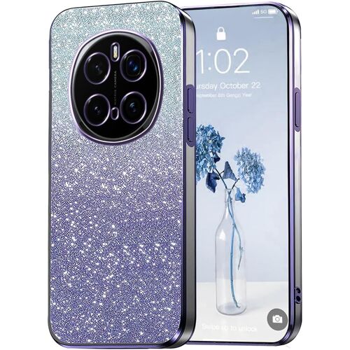 KAL-Paillettes Coque Pour Honor X8C 4G Étui Transparente Glitter Dessin Élégant Souple Ultra Fine Fille Femme Légère Antichoc Housse (Violet)