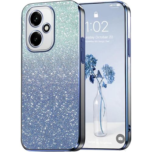 KAL-Paillettes Coque Pour Honor 400 Étui Transparente Glitter Dessin Élégant Souple Ultra Fine Fille Femme Légère Antichoc Housse (Bleu)
