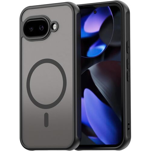 KAL-Magnétique Coque Pour Google Pixel 9A Case Avec Magsafe, Protection D'Objectif Tout Compris, Etui Translucide Mat Arrière Housse Fine Antichoc Pour Pixel 9A Case,Noir