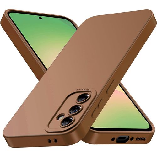Coque Pour Samsung Galaxy A56 5g, Housse Etui De Protection En Silicone Souple, Cover Antichoc Avec Protege De Camera, Pochette Compatible Avec Tpu (Marron, Sam A56)