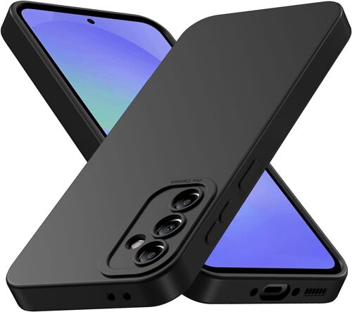 Coque Pour Samsung Galaxy A36 5G, Housse Etui De Protection En Silicone Souple, Cover Antichoc Avec Protege De Camera, Pochette Compatible Avec Tpu (Noir, Sam A36)