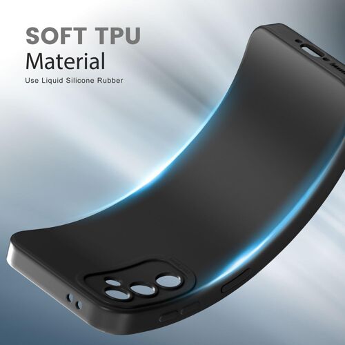 Coque pour Samsung Galaxy A36 5G, Housse Etui de Protection en Silicone Souple, Cover Antichoc avec Protege de Camera, Pochette Compatible avec TPU (Noir, Sam A36)