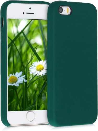 TRAHOO-Housse Compatible avec Apple iPhone SE (1.Gen 2016) / iPhone 5 / iPhone 5S Coque - Housse de téléphone Protection Souple en TPU Silicone - Vert Bouteille