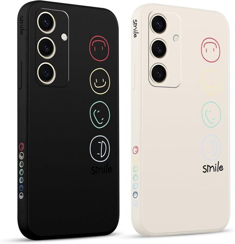 2 Pièces Coque pour Samsung Galaxy S24 Ultra 5G, Etui avec Joli et Beau Motif Dessin Latéral Mignon Case Givré Souple TPU Housse Téléphone Antichoc en Souple Fille Cadeau Anti-Chute Cover