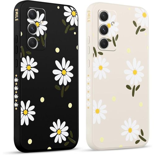 2 Pezzi Cover Per Samsung Galaxy A54 5g 6.4" Margherita Crisantemo Romantico Disegno Morbido Donne Protezione Sottile Anti Fotocamera Silicone Tpu Custodia Morbida Antiurto Case