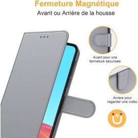 Sjzg-Etui Coque Pour Samsung Galaxy A41,Plusieurs Couleurs Disponible,Protection Etui Housse Premium En Cuir Pu,Fermeture Magnétique Pour (Galaxy A41 (6,1 Pouces), Book Gris)