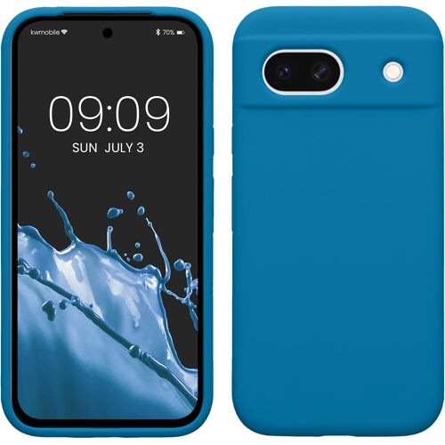 Housse Compatible avec Google Pixel 8a Coque-Housse de téléphone Protection Souple en TPU Silicone-Bleu Vif