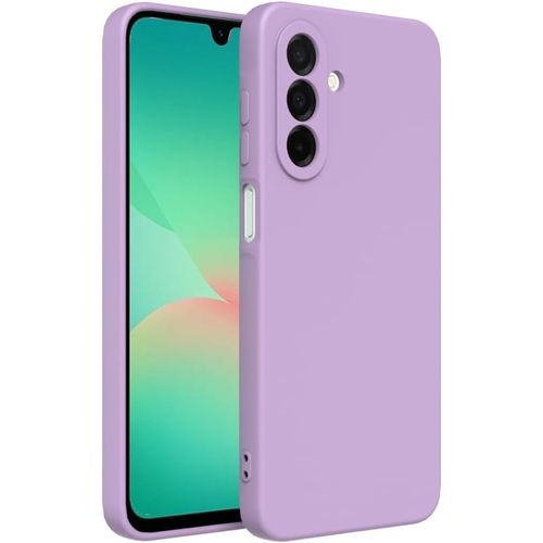 Coque Colorée En Silicone Liquide Pour Samsung Galaxy A26 5g, Haute Qualité Avec Bord Surélevé Pour Écran Et Protection Appareil Photo Souple Avec Microfibre Intérieure (Violet Lilas)