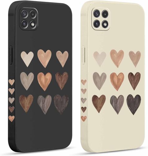 SJZG-2 Pièces Coque Pour Samsung Galaxy A22 5G 6,6"",Etui Avec Amour Cover Mignon Amusante Peint Dessin Latéral Case Souple Silicone Antichoc Housse Téléphone En Souple Fille Cover