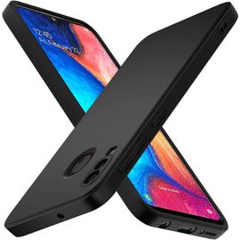 Noir Mat Coque Pour Samsung Galaxy A20e / A20 E Avec Protection Caméra, Ultra Mince Étui De Protection En Silicone Antichoc, Souple Tpu Anti-Rayures Bumper Housse