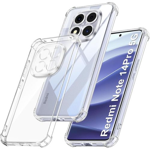 Coque Antichoc Compatible Avec Xiaomi Redmi Note 14 Pro 5g/ Xiaomi Poco X7 5g, Étui De Silicone Mince Souple Tpu Bumper Coins Renforcés Housse, Transparent