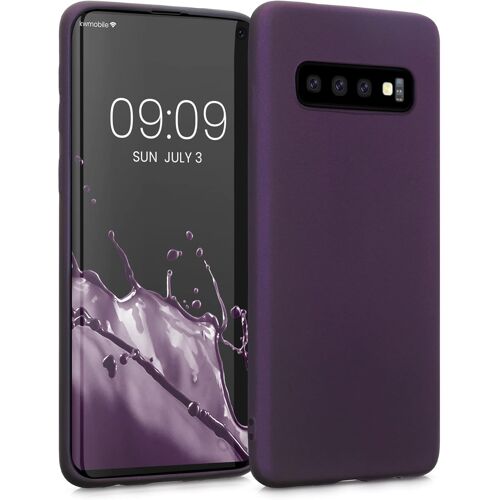 SJZG-Housse Compatible Avec Samsung Galaxy S10 Coque - Housse De Téléphone Protection Souple En Tpu - Bordeaux Métallique
