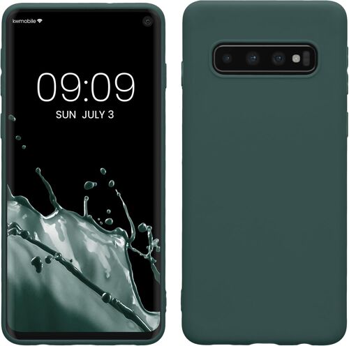 Housse Compatible avec Samsung Galaxy S10 Coque - Housse de téléphone Protection Souple en Silicone - Bleu Vert