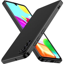 Noir Mat Coque Pour Samsung Galaxy A41 Avec Protection Caméra, Ultra Mince Étui De Protection En Silicone Antichoc, Souple Tpu Anti-Rayures Bumper Housse
