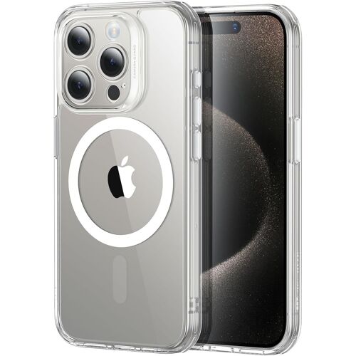 Coque pour iPhone 15 Pro avec 1 Verre Trempé, Coque Tanslucide Mate, Compatible avec MagSafe, Protection Militaire, série Classic, Transparente
