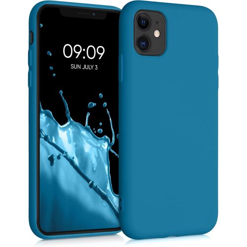 KALANKA-Housse Compatible avec Apple iPhone 11 Coque - Housse de téléphone Souple et Fine en TPU Silicone - Bleu Vif