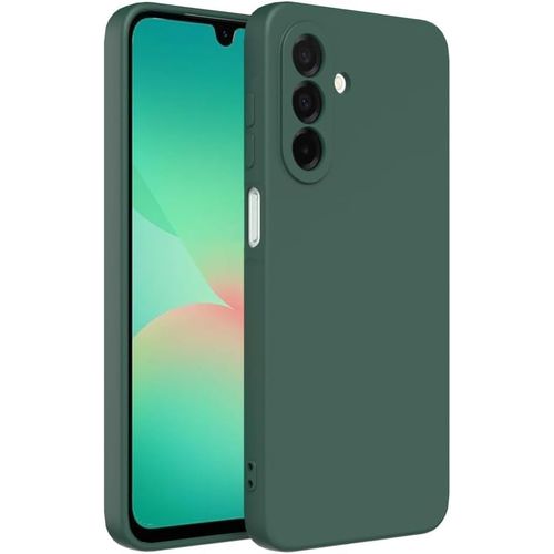 Coque Colorée En Silicone Liquide Pour Samsung Galaxy A26 5g, Haute Qualité Avec Bord Relevé Pour Écran Et Protection Appareil Photo, Souple Avec Microfibre Intérieure (Vert Foncé)