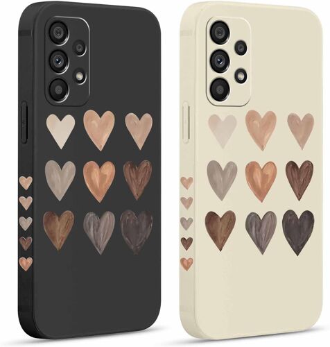 SJZG-2 Pièces Coque Pour Samsung Galaxy A53 5G 6,5"",Etui Avec Amour Cover Mignon Amusante Peint Dessin Latéral Case Souple Silicone Antichoc Housse Téléphone En Souple Fille Cover