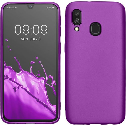 Housse Compatible avec Samsung Galaxy A40 Coque - Housse de t¿¿l¿¿phone Protection Souple en TPU - Violet m¿¿tallique