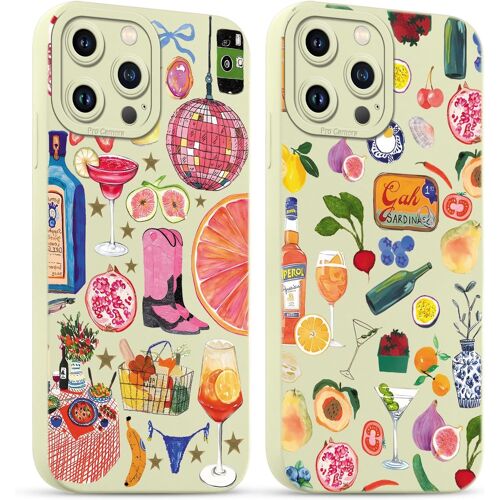 2 Pieces Case for iPhone 13 Pro 6.1 inch, Silicone Case with Bow Bonding Aesthetic Design, Camera Protective Case Shockproof Case for Women, Ultra Thin TPU Soft Case