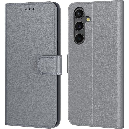 KAL-Coque Pour Samsung Galaxy A05S, Coque Samsung A05S,Etui Protection Housse Premium En Cuir Pu, Emplacements Cartes, Pochette Flip Case Compatible Avec Book (Gris, Samsung A05S)
