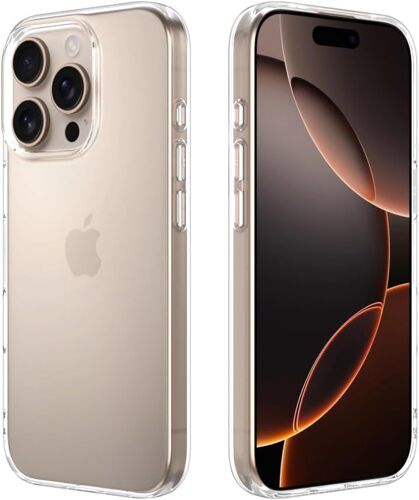 KALANKA-Coque Transparente pour Apple iPhone 16 Pro, Coque TPU en Silicone Souple et Mince, Protection avec Bord surélevé pour écran et Appareil Photo (Bords surélevés)