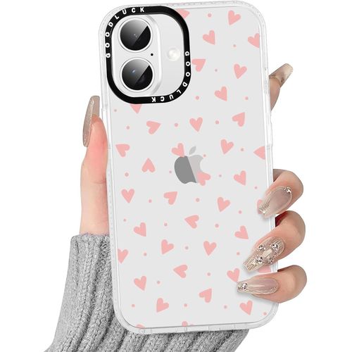 Ppdaz-Transparente Coque Pour Iphone 16 Plus, Aesthetic C?ur Motif Étui Amour Design Housse De Téléphone Pour Filles, Silicone Cover Anti-Rayures Protection Case Pour Iphone 16 Plus 6,7"", Love
