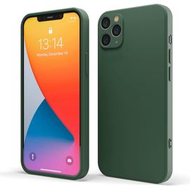 Kalanka-Coque Antichoc Pour Iphone, Coque De Protection Ultra Fine En Silicone Liquide Finition Mate Avec Doublure En Microfibre Douce Anti-Rayures (Vert, Iphone 11 Pro Max)