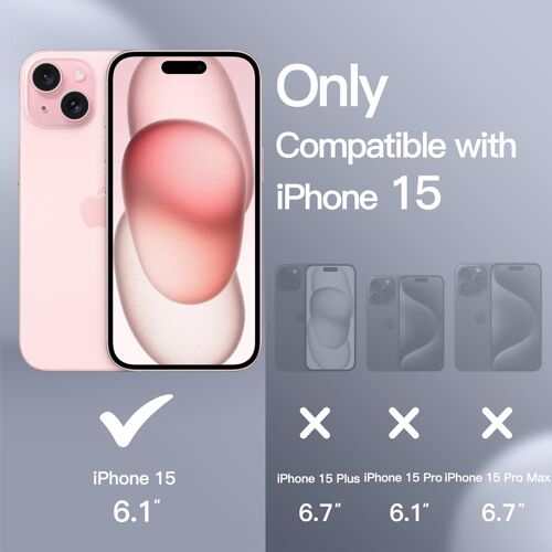 Coque Silicone Magnétique pour iPhone 15 6,1 Pouces, Compatible avec MagSafe, Étui Housse de Protection Complète de l'Objectif de Caméra (Blanc)
