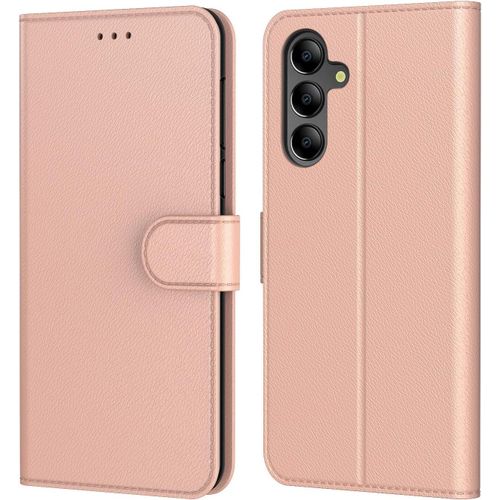 Kal-Pour Coque Samsung Galaxy A15 4g, Coque Samsung A15 5g,Etui Protection Housse Premium En Cuir Pu, [Emplacements Cartes], Pochette Flip Case Compatible Avec Book (Rose, Samsung A15 4g / 5g)