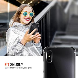 Coque pour Xiaomi Redmi 9A / Xiaomi Redmi 9AT, Ultra Transparent Étui de Protection en Silicone Antichoc avec Coins Renforcés, Clair Mince Souple TPU Bumper Housse