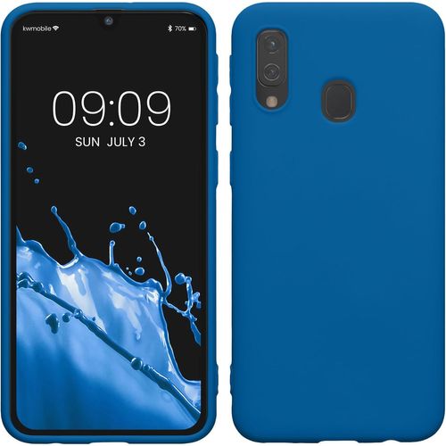 Housse Compatible avec Samsung Galaxy A40 Coque - Housse de téléphone Protection Souple en Silicone - Bleu récif