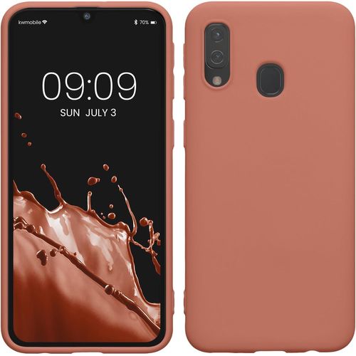 Housse Compatible avec Samsung Galaxy A40 Coque - Housse de t¿¿l¿¿phone Protection Souple en Silicone - Rose d'hiver