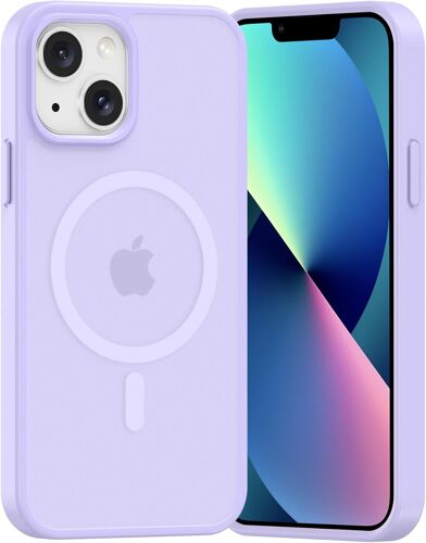 Coque Pour Iphone13/14, Compatible Avec Magsafe Recharge Sans Fil, Protection Antichoc, Anti-Jaunissement,Dos Anti Rayures Pc Magnétique Étui Housse Pour Iphone13/14,Pourpre