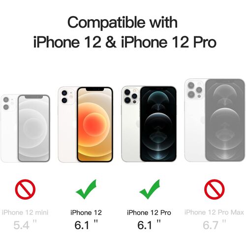 JGD-Coque Magnétique pour iPhone 12/12 Pro 6,1 Pouces Compatible avec MagSafe Recharge sans Fil, Étui Housse de Téléphone Antichoc, Dos Transparente Anti-Rayures (Jean Indigo)