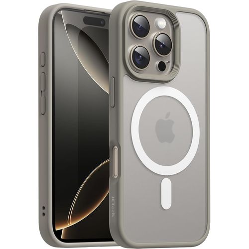Sjzg-Coque Magnétique Pour Iphone 16 Pro Max 6,9 Pouces Compatible Avec Magsafe, Étui Housse Dos Translucide Mat Fine Antichoc (Titane Naturel/Blanc)